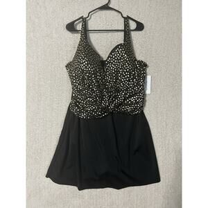 Swimsuits For All Plus Size Swim Dress. One Piece Size 24. Built In Bra NWT